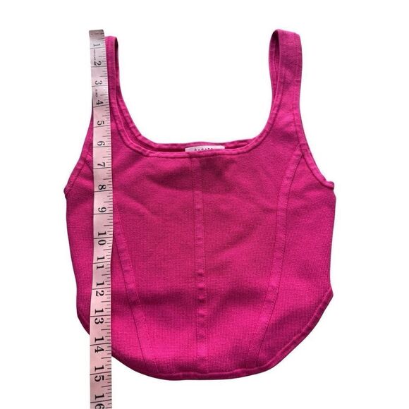 Aritzia Babaton Sculpt Knit Bustier Tank In Fuchsia/Pink - Picture 9 of 11